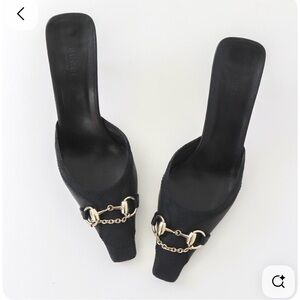 Gucci Black Women's Mules with Silver Horsebit